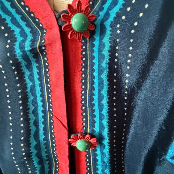 NWT FARM Rio Blue Vintage Forest Dress Printed Blue Silky Viscose Size XL - Picture 10 of 16